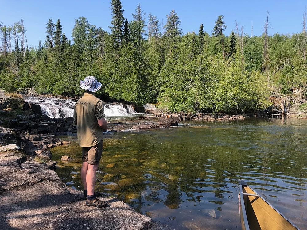 BWCA Fire Trip - Enjoying the calming sounds of rapids on the Granite River