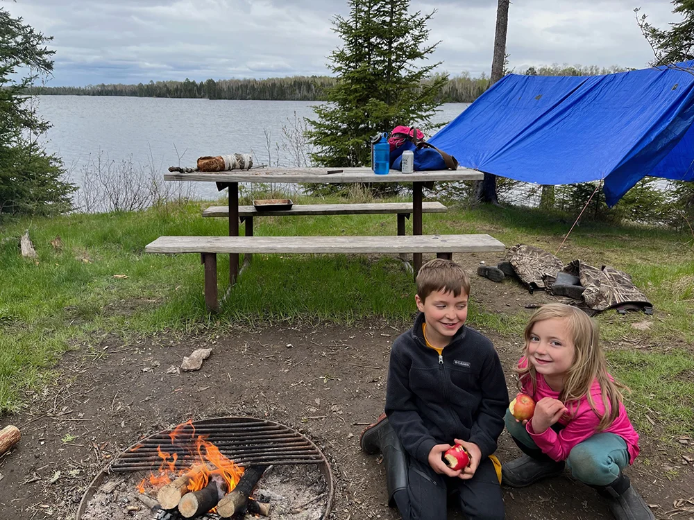 Bear Head Lake State Park - Kids enjoying apples at camp