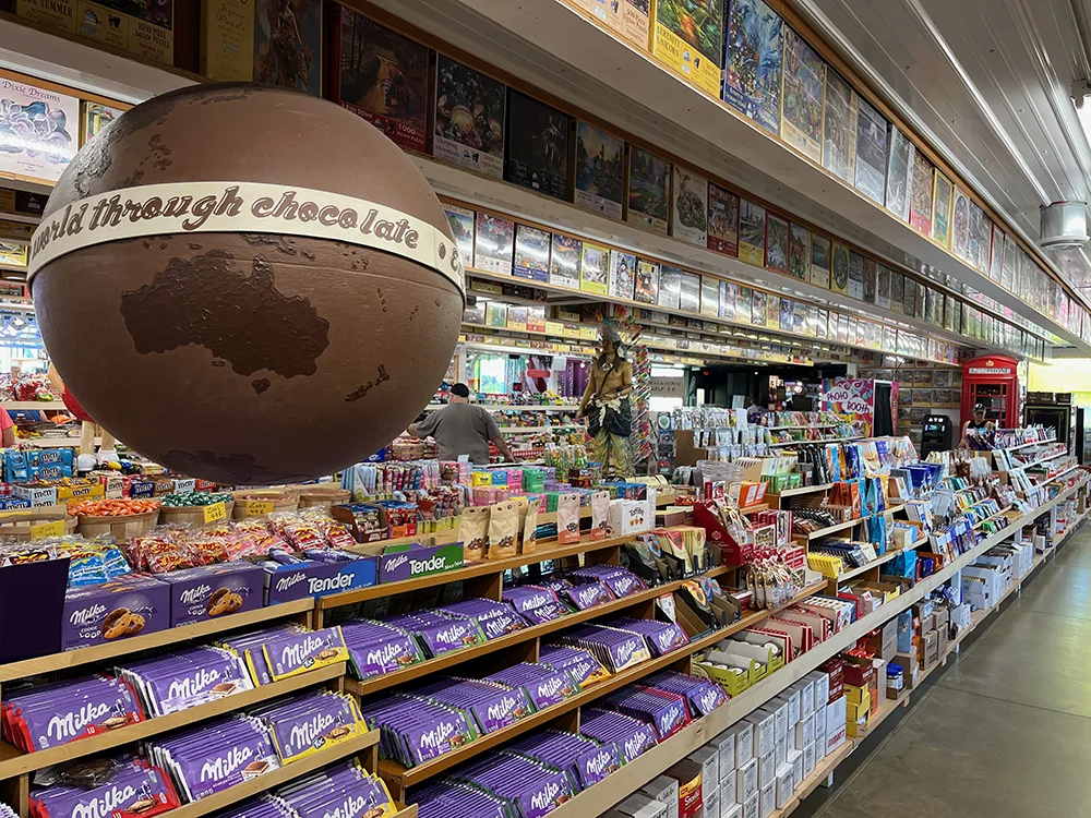 Rows of chocolate at Minnesota's Largest Candy Store