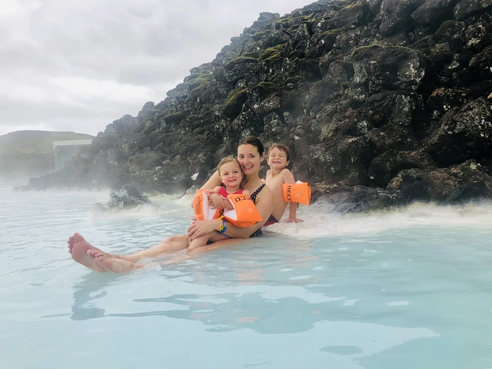 Iceland Golden Circle - Blue Lagoon Mother with kids