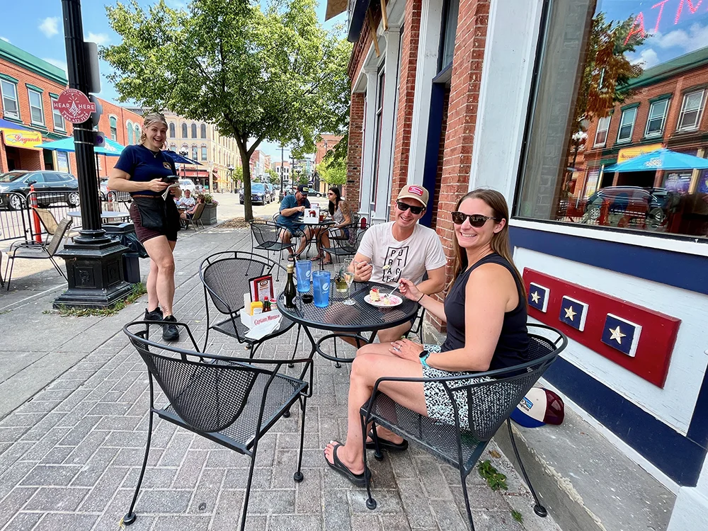 La Crosse with Kids - Couple having a gluten-free meal at Buzzard Billy's