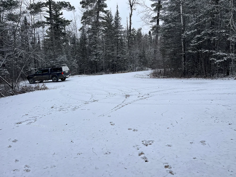 South Hegman BWCA Entry Point #77 - Parking Lot in winter