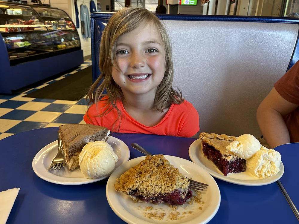 Places to Eat in Canal Park, Duluth, MN - Girl enjoying pie.