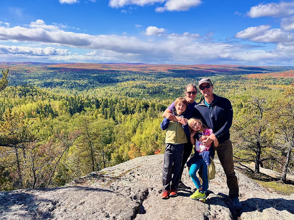 Best hiking trails on MN's North Shore - Family posing for a picture